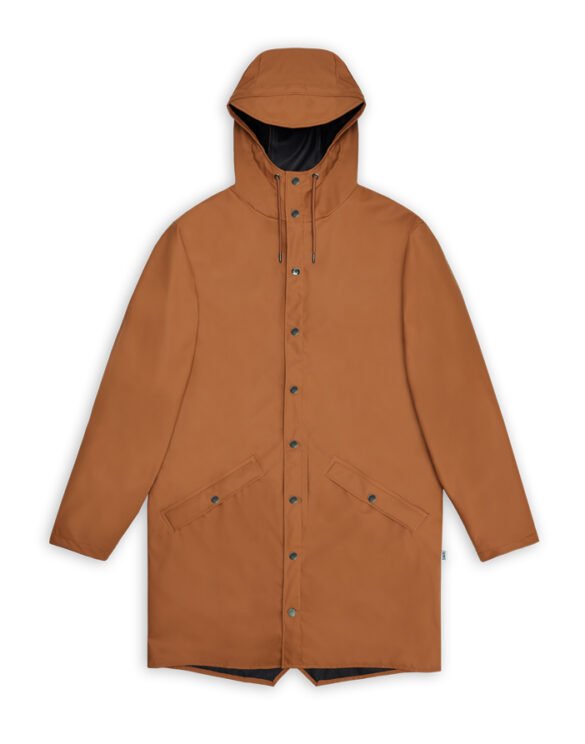Rains 12020-63 Rust Long Jacket Rust Men Women  Outerwear Outerwear Rain jackets Rain jackets