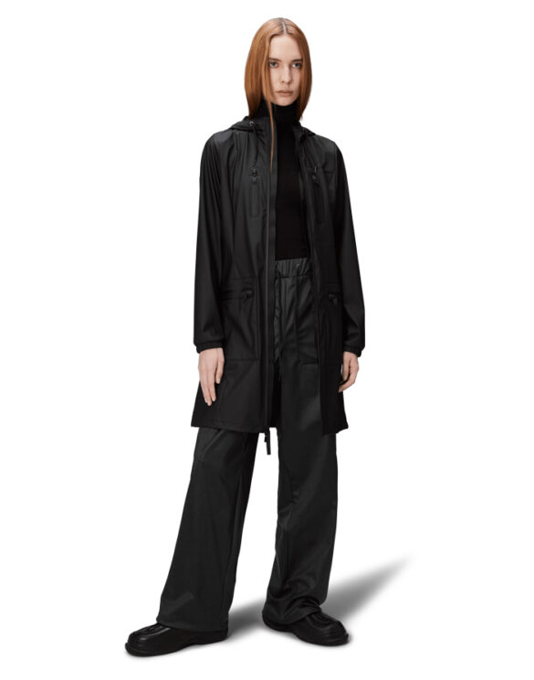 Rains 12050-01 Black Cargo Curve Jacket Black Vihmamantel Naised  Ülerõivad  Vihmajakid