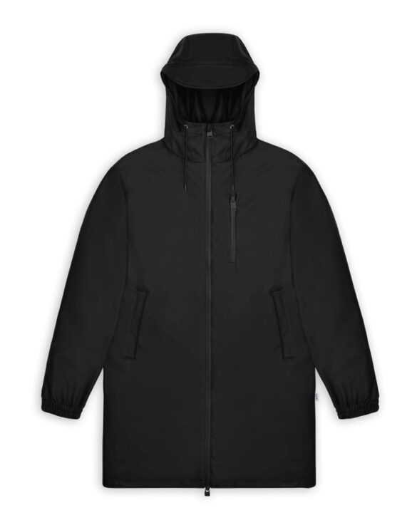 Rains 12080-01 Black Long Storm Breaker Black Men Women  Outerwear Outerwear Rain jackets Rain jackets