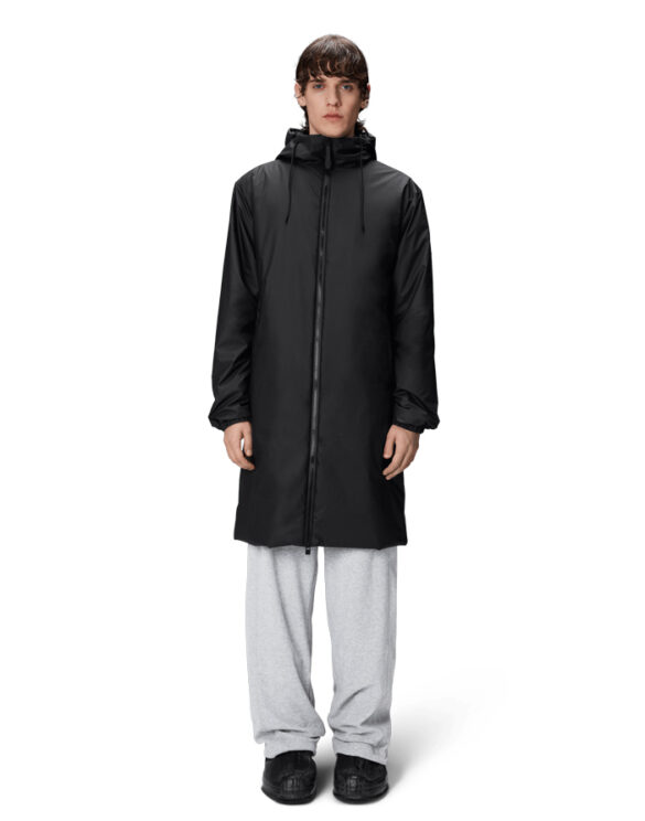 Rains 15910-01 Black Lohja Longer Insulated Jacket Black Jope Mehed Naised Ülerõivad  Kevad-sügis joped