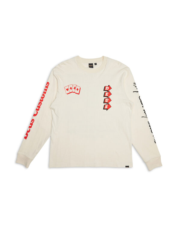 Deus Ex Machina DMF241546-DWH } Way Off Ls Tee Dirty White Men T-shirts