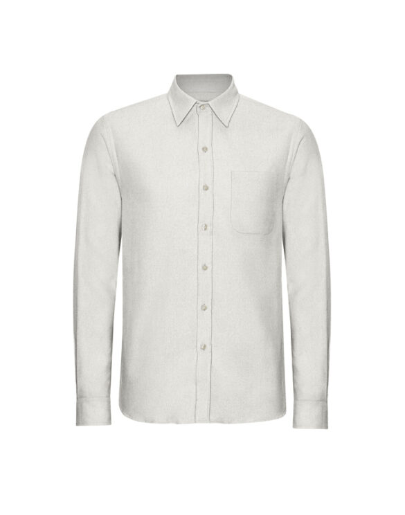 Colorful Standard Men Shirts Organic Flannel Shirt Limestone Grey CS4006-Limestone Grey