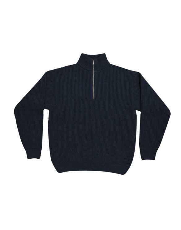 Colorful Standard Meriinovillane Quarter Zip Navy Blue Kampsun