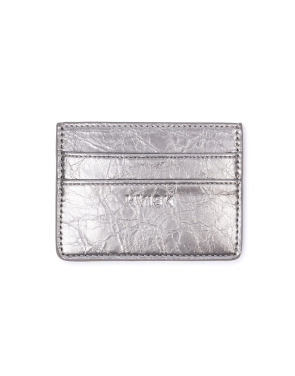 Hvisk Cardholder Shiny Structure Metallic Grey Kaarditasku