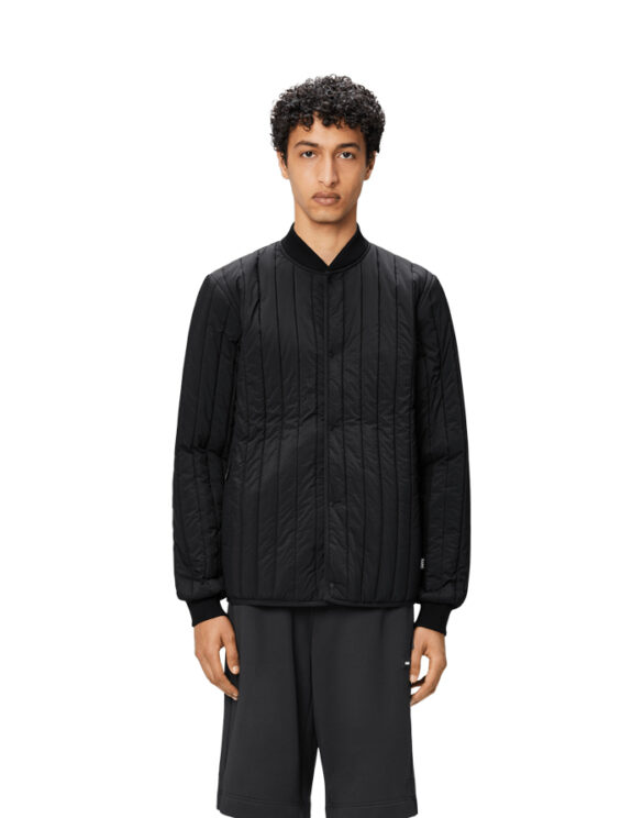 Rains 21680-01 Black Banja Liner Bomber Jacket Black Jakk Mehed Naised Ülerõivad  Kevad-sügis joped