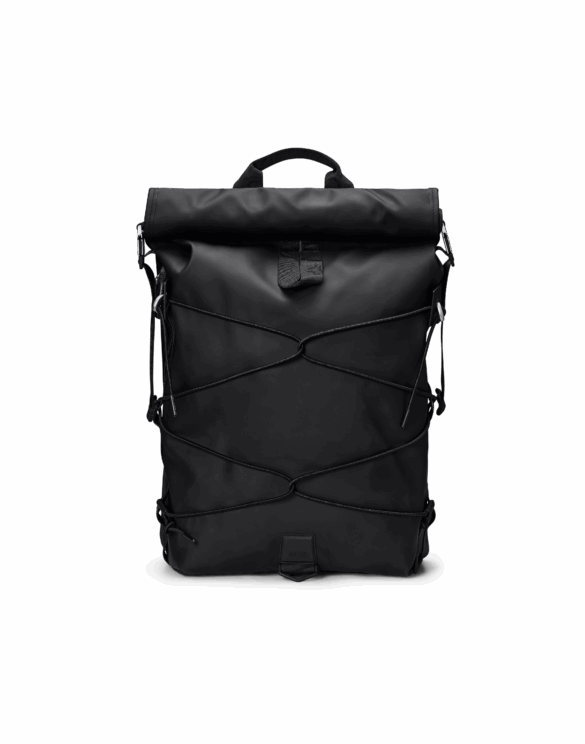 Rains Trail Cord Rolltop Backpack Black