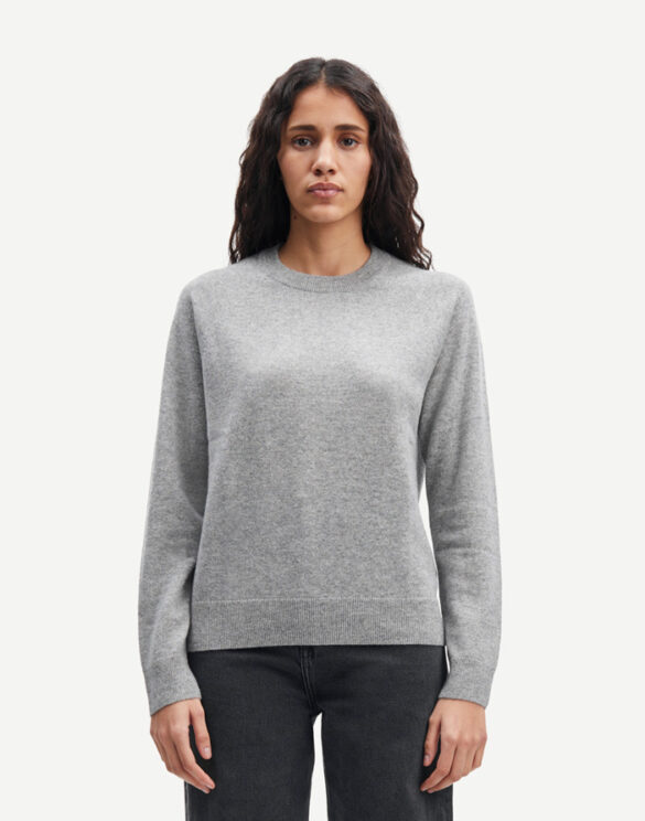 Samsøe Samsøe Women Sweaters & Hoodies Boston O-Neck Sweater Grey Melange F15322154-Grey Melange